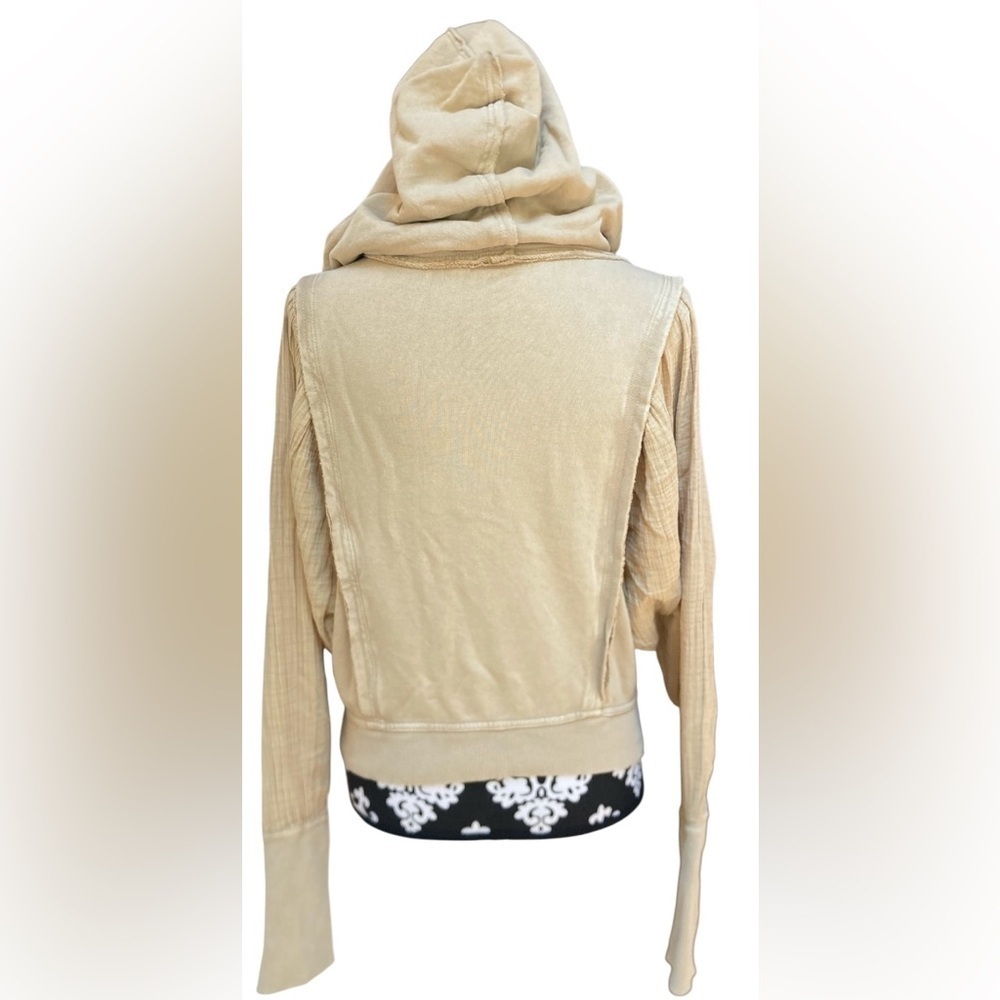 Free People Love Letter Cropped Lace Hoodie‎ Sweatshirt Pullover Medium - Picture 7 of 14